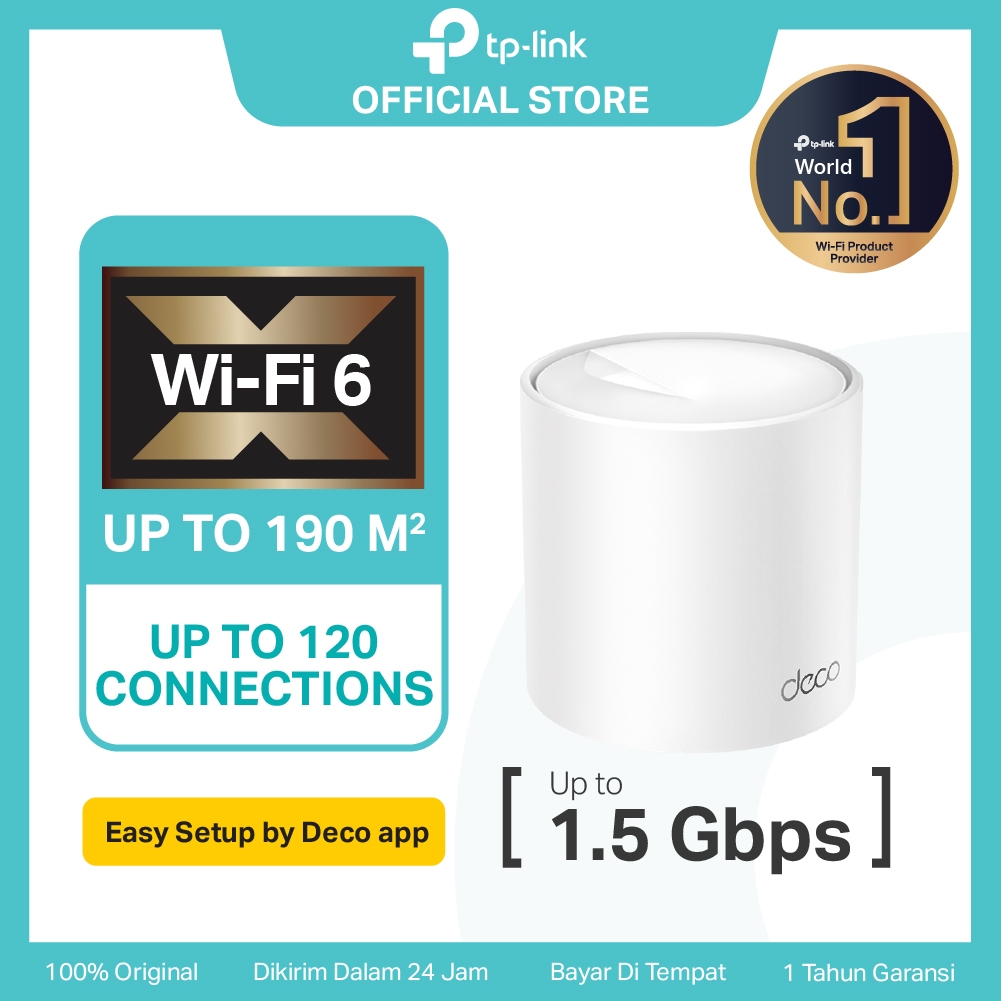 TP-Link Deco X10 | 1 Pack | AX1500 Mesh WiFi 6 System | Dual Band | Gigabit |  AI-Driven | Router