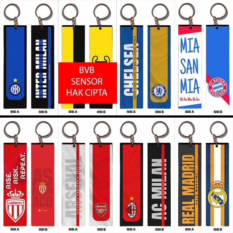 gantungan kunci Club bola eropa gantungan kunci fans bola  Arsenal Ajax MU Inter AC Milan Bayern Mun