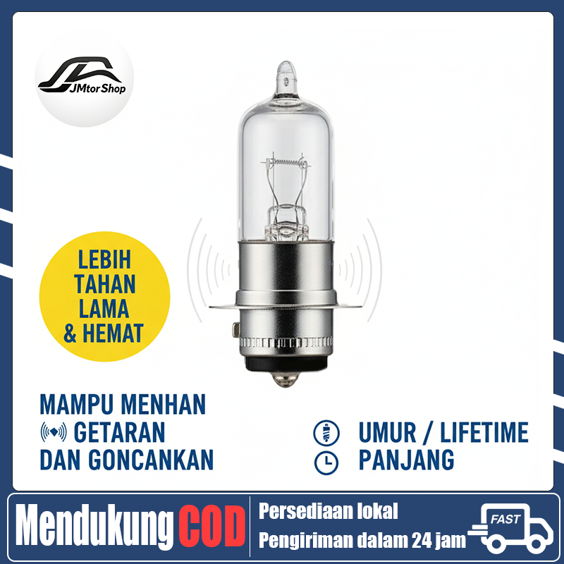 Lampu Bohlam Hella Halogen M5 12V 25/25W (P15d-25-1) - Cocok untuk Semua Motor