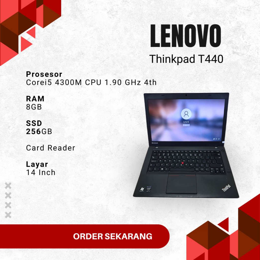Laptop Lenovo Thinkpad T440P Intel Corei5 4300M CPU @ 1.90 GHz 4th
