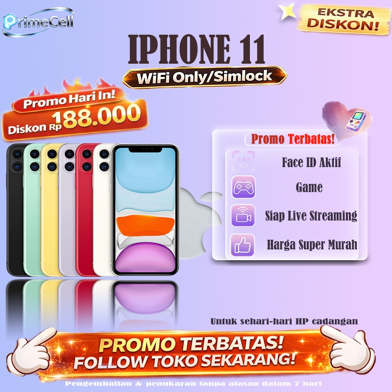 Apple iPhone 11 Indonesia Ready Stock, iP11 128/256/512GB, Second