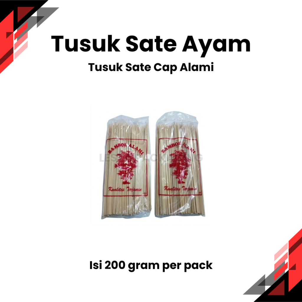 Tusuk Sate Bambu 21cm Cap Bamboe Alami Tusuk Sate Ayam isi 200 gram