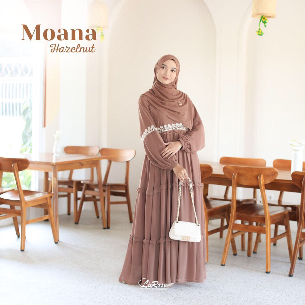 Larose moslem - gamis susun ceruti baby doll premium