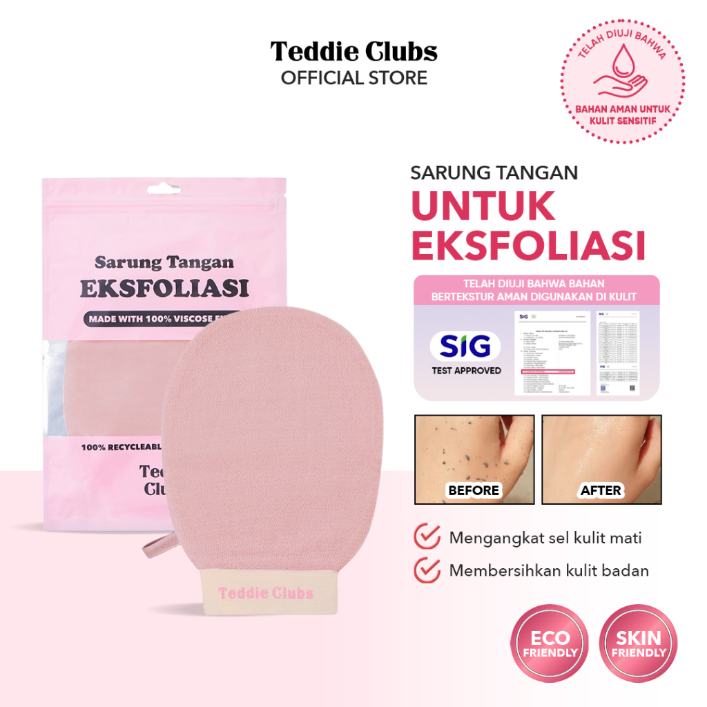 Teddie Clubs TA006-TA017 Alat Scrub Badan | Body Exfoliating Gloves | Exfoliating Gloves | Sarung Ta