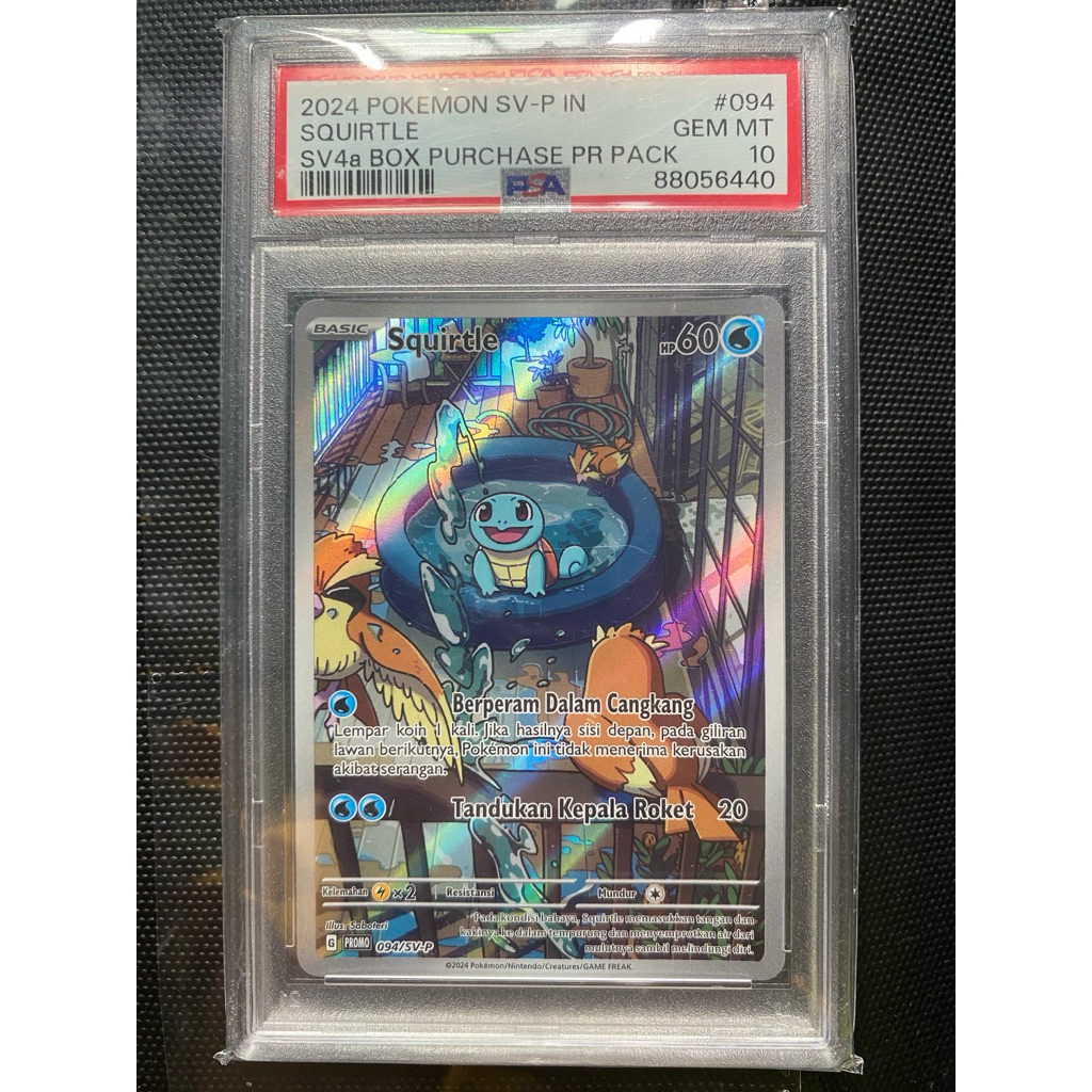 Pokemon Squirtle Harta Berkilau PSA 10