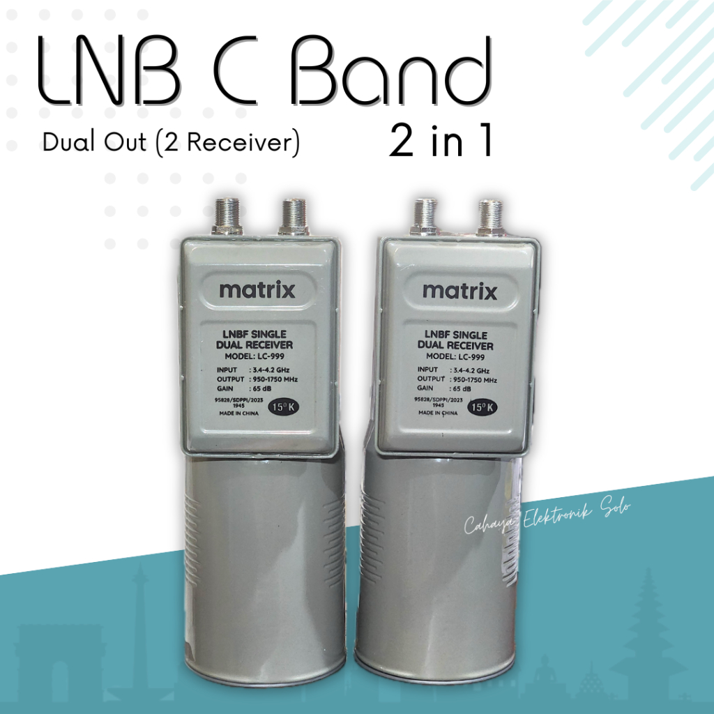 LNB Matrix 2 in 1 Dual - 2 LNB 2 Receiver C band Mpeg4 HD Mpeg2 Parabola NEX 2 TV