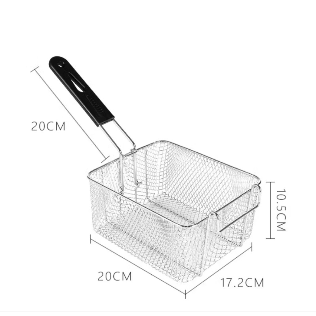 Saringan penggorengan keranjang gorengan kotak stainless