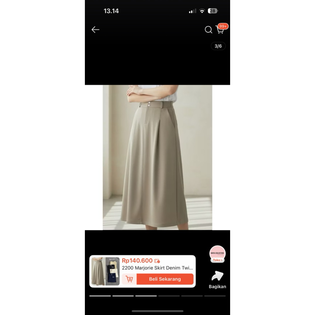 rok MJ ivory Marjorie skirt