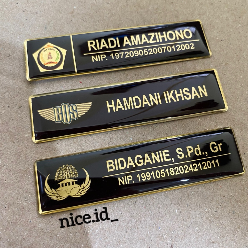 Nama Dada Plus Pin Korpri Nama Dada Kuningan Pin Korpri