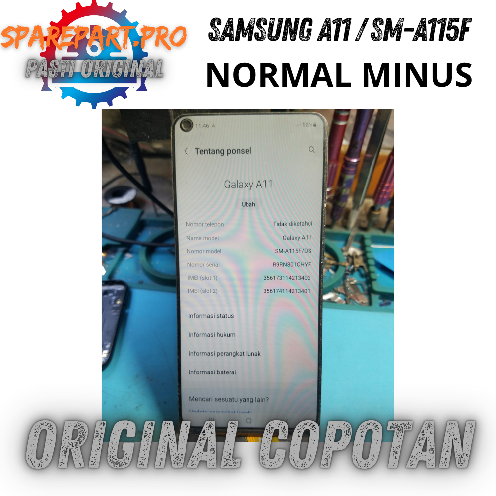 LCD SAMSUNG A11 ORI COPOTAN SENTUH NORMAL MINUS TOMPEL