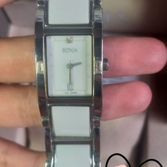 [Preloved] Jam Tangan Wanita Bonia BN799 - Silver Ceramic