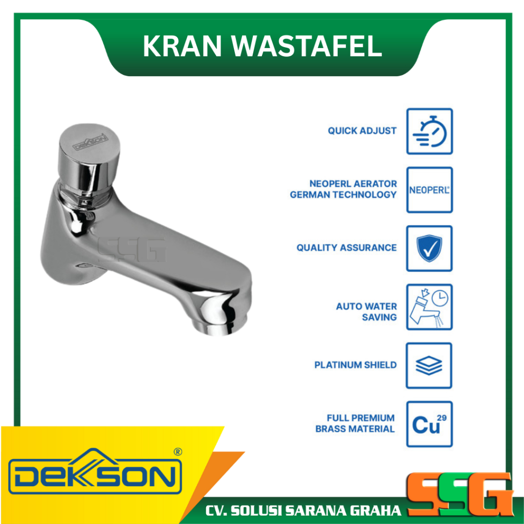 DEKKSON KRAN WASTAFEL PENCET OTOMATIS D8001 CP KRAN AIR KAMAR MANDI WASTAFEL CUCI TANGAN