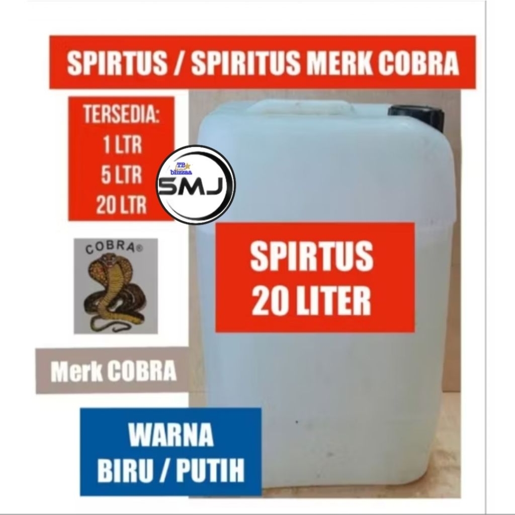 Spiritus 20 liter Spirtus Biru 20ltr Spritus Putih 20ltr Spirtus 20 Liter Biru Putih 20L Jerigen