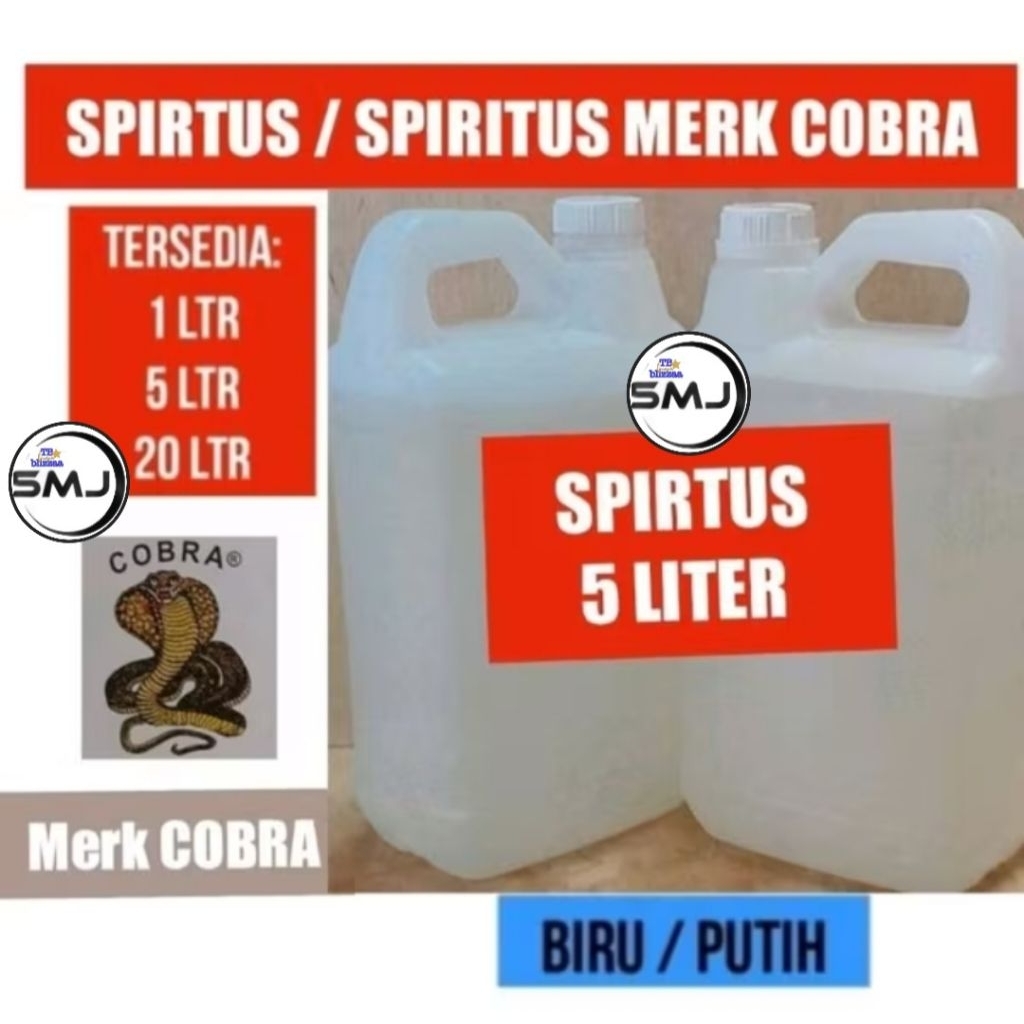 Spiritus 5 liter / Spirtus Biru / Spritus Putih / Spirtus 5 Liter