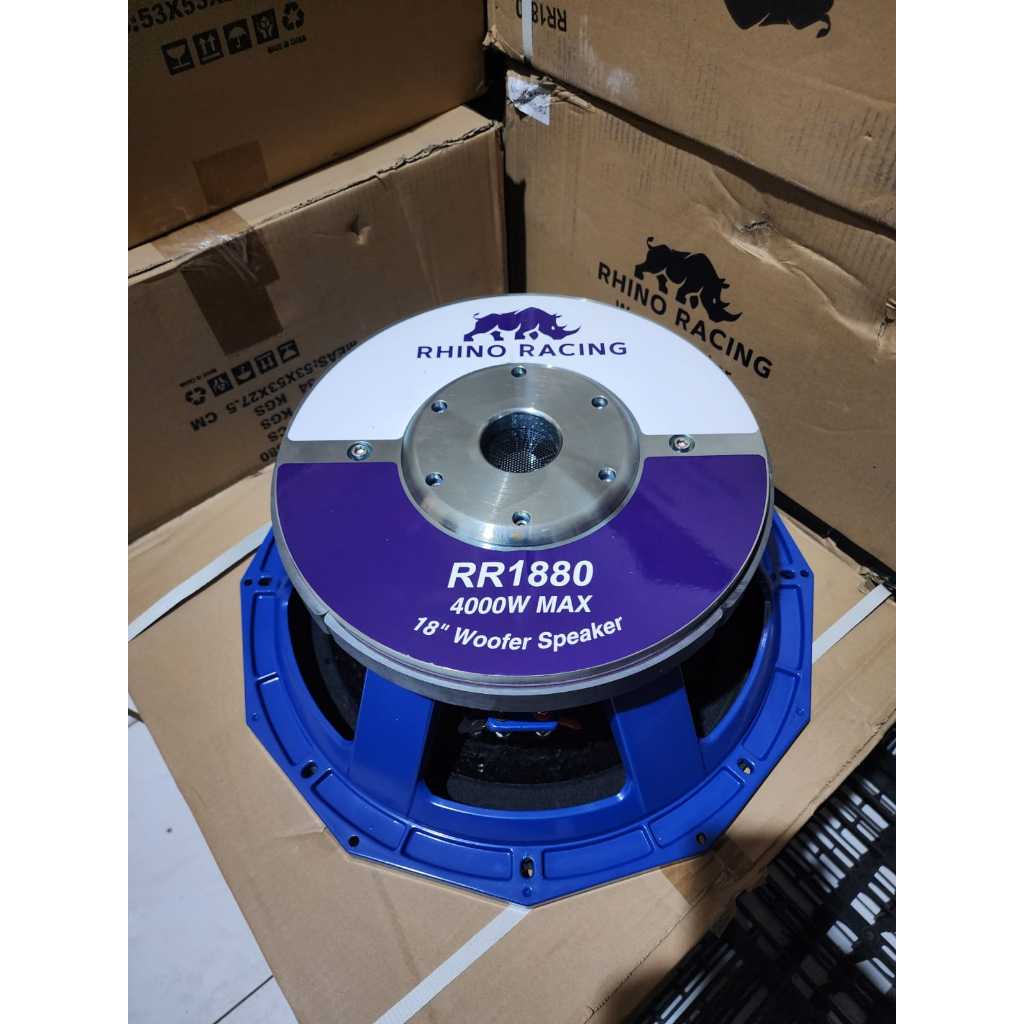 (MAGNET 33 CM) (PETI KAYU) Speaker Subwofer Rhino Racing 18 inch RR 1880 / RR1880 model precision devices - Koil 6 inch