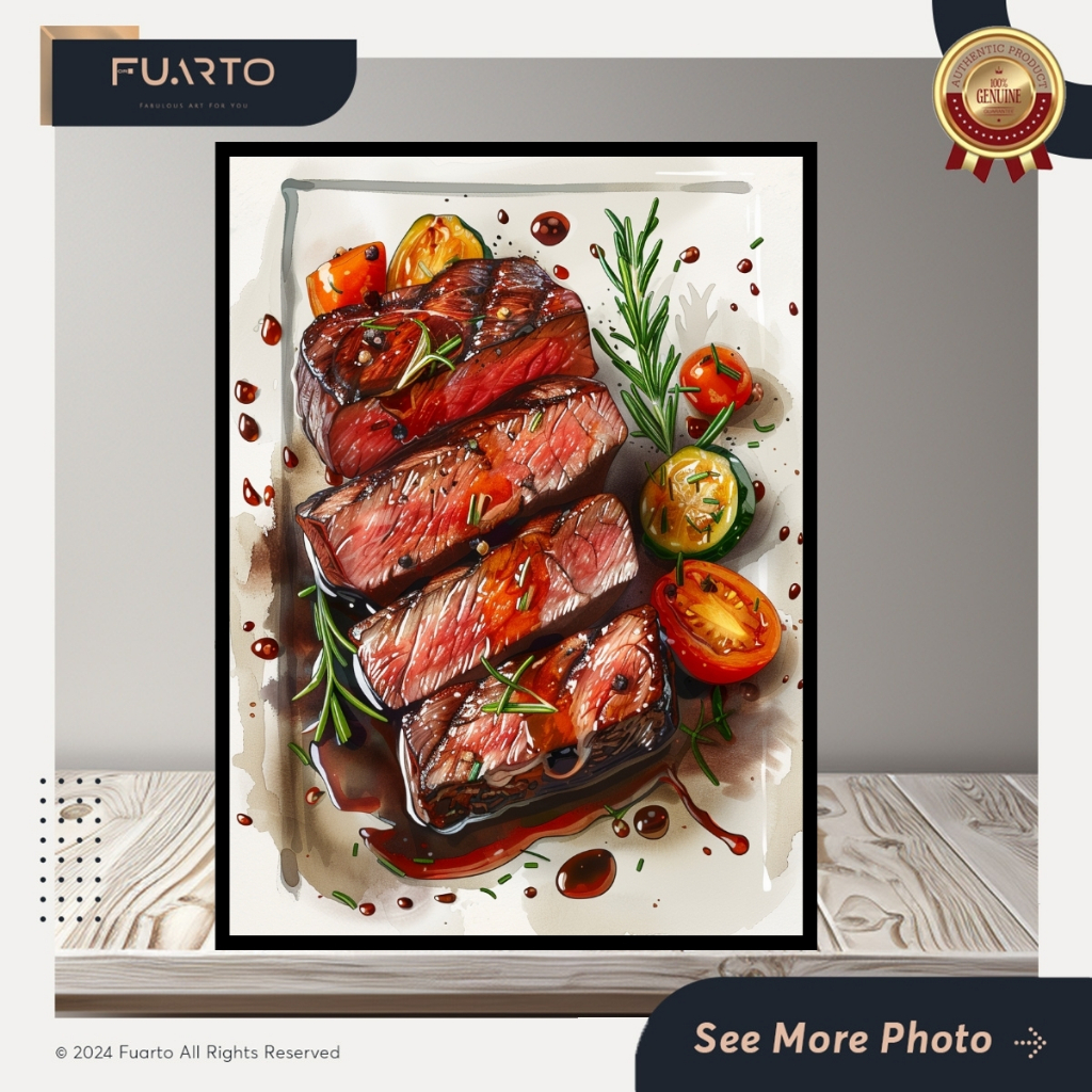 Wall Decor Hiasan Dinding Pajangan Kayu Resto Steak 30x40 12R Frameblock |  Fuarto Surabaya