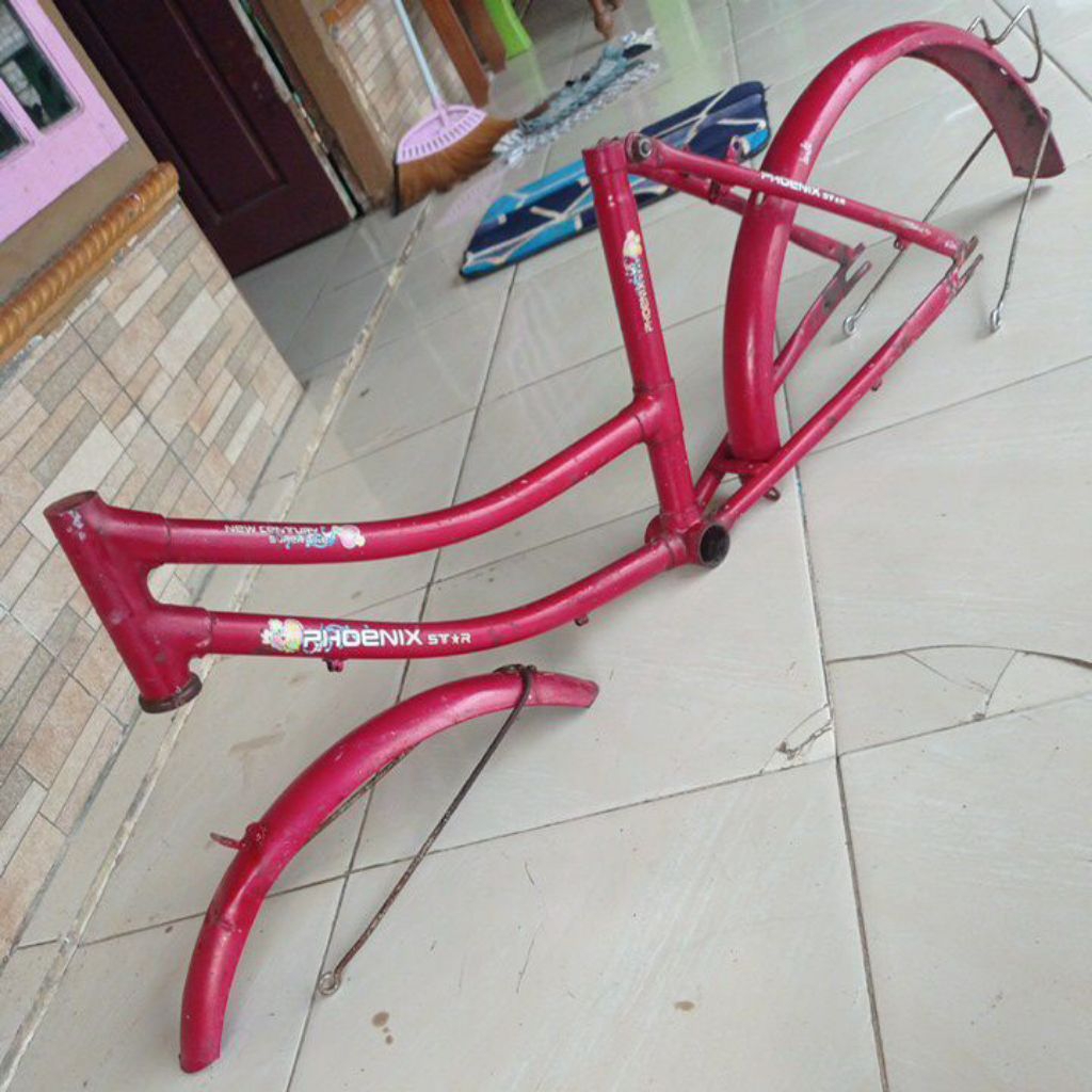Frame + fender sepeda mini bekas besi uk 20 PHOENIX star