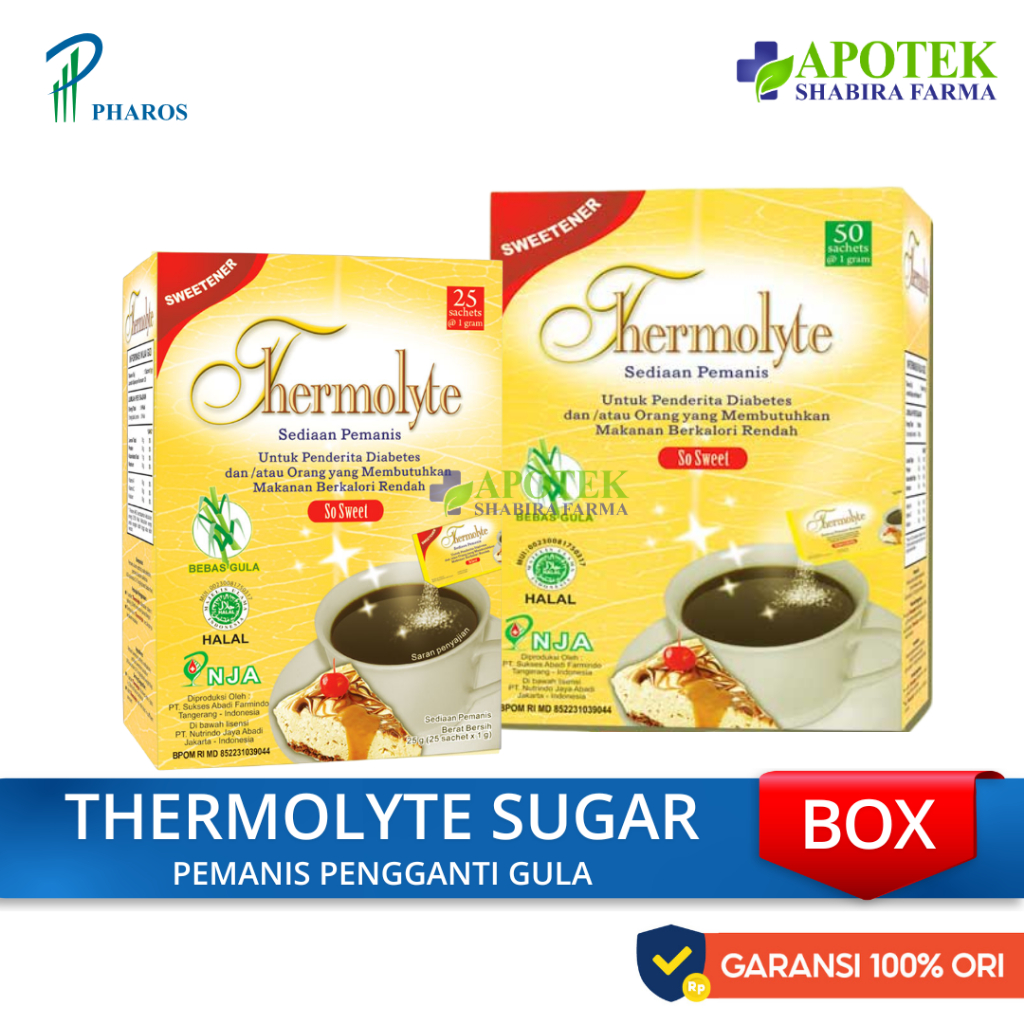 Thermolyte Sweetener Box 25 50 Sachet Diet Sugar Pemanis Pengganti Gula Tropicana Slim Diabetes