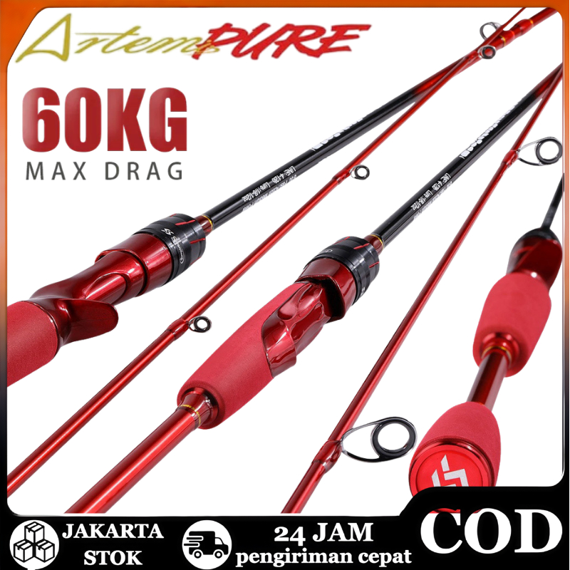 DAIWA Joran Pancing 180cm 4-12LB Carbon Fiber Ultralight 2 Bagian Joran BC Spining Joran