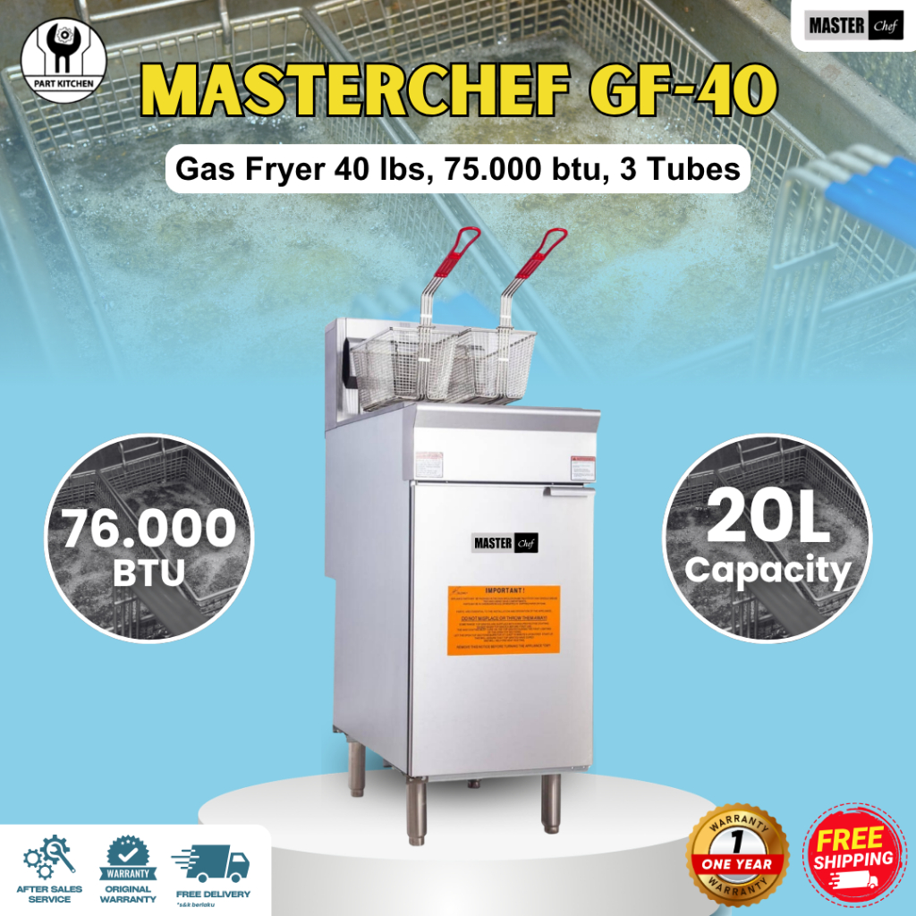 Standing Gas Deep Fryer Masterchef GF-40 Gas Fryer 40 lbs Deep Fryer Komersial Garansi Resmi