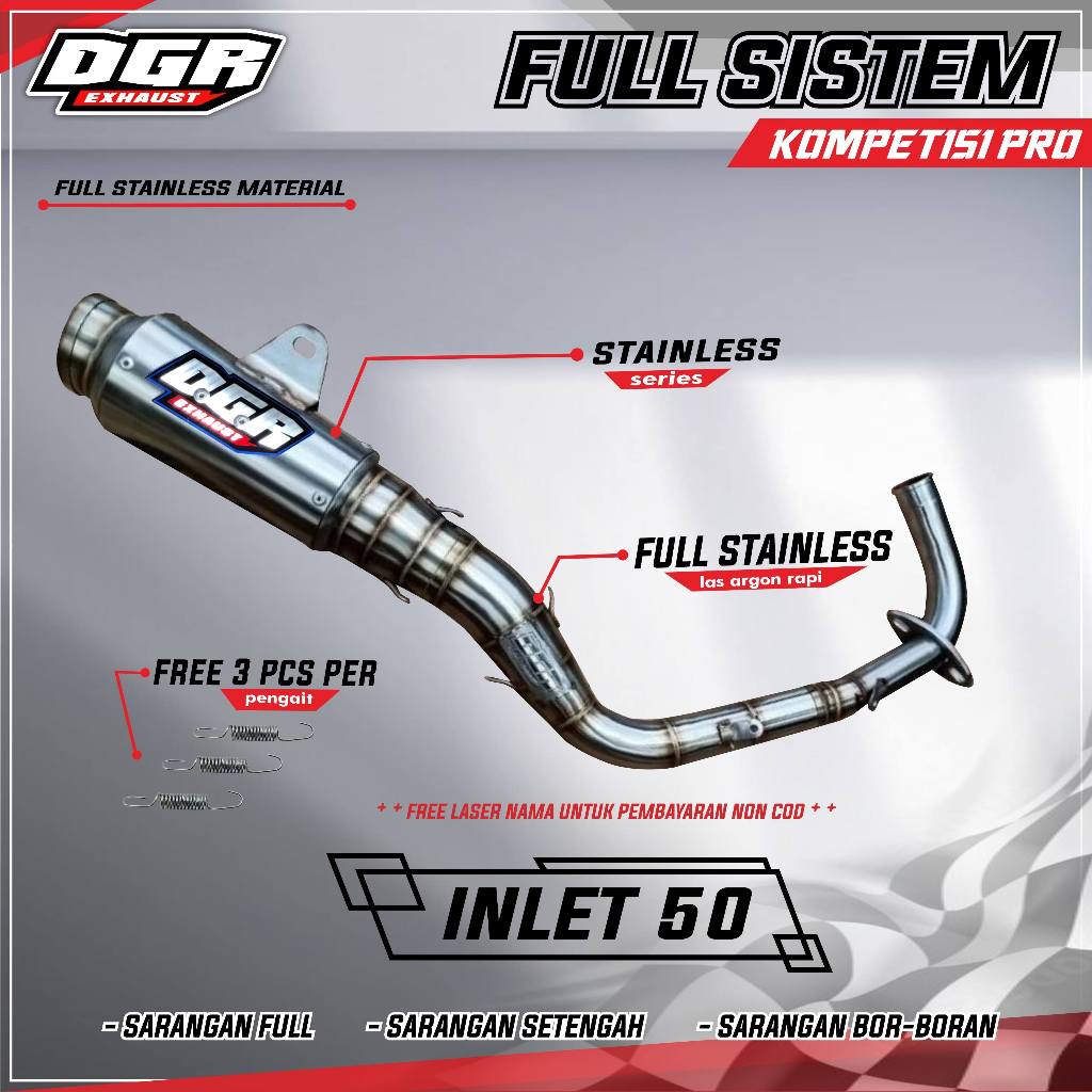 KNALPOT DGR KOMPETISI PRO INLET 50