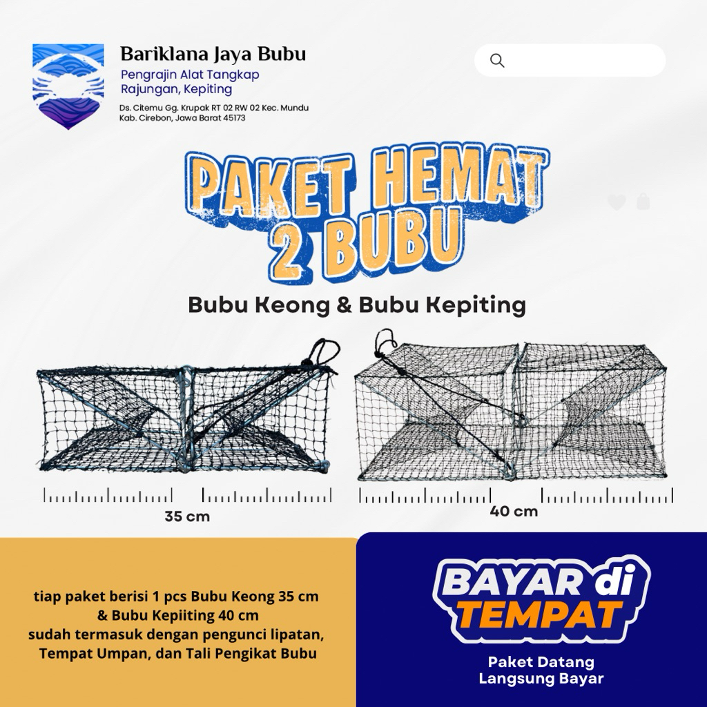 PAKET HEMAT | Bubu Keong & Bubu Kepiting