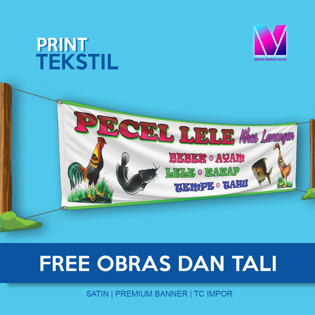PRINT SPANDUK KAIN SATIN / TC IMPOR BISA PRINT TINGGI 2 METER TANPA SAMBUNG