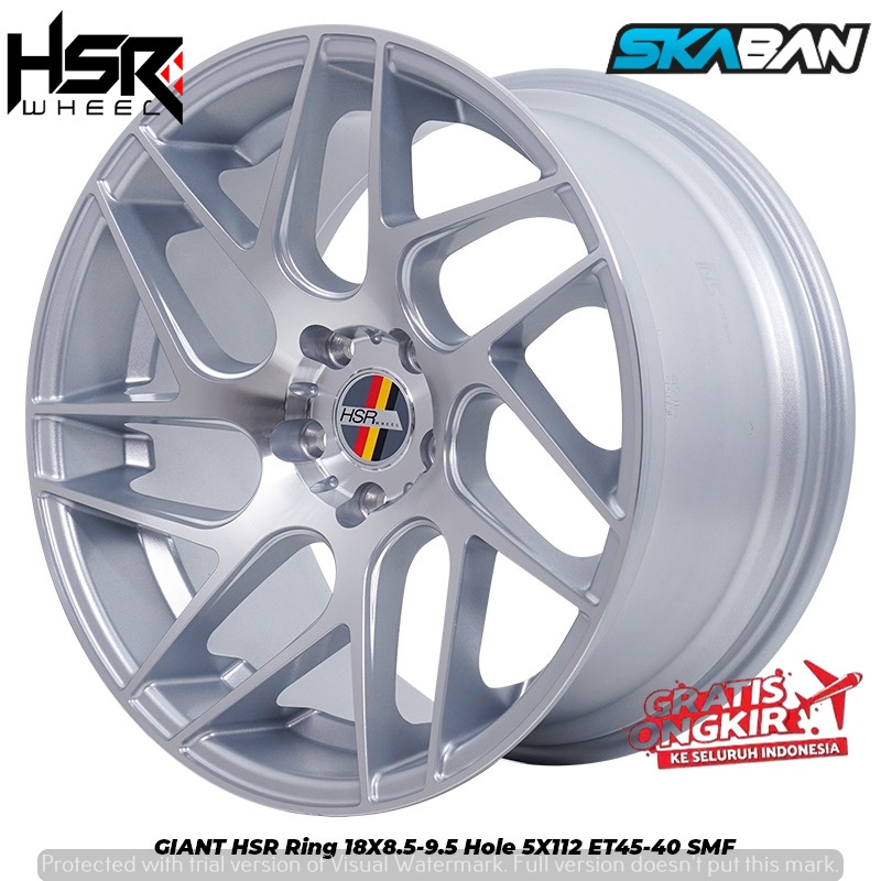 VELG MOBIL RACING HSR GIANT R18X8.5/9.5 PCD 5X112 ET45/40 UNTUK MERCEDES PORSCHE VW MINI AUDI GLORY 