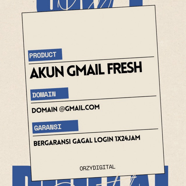 GMAIL FRESH @GMAIL.COM BERGARANSI 1X24JAM