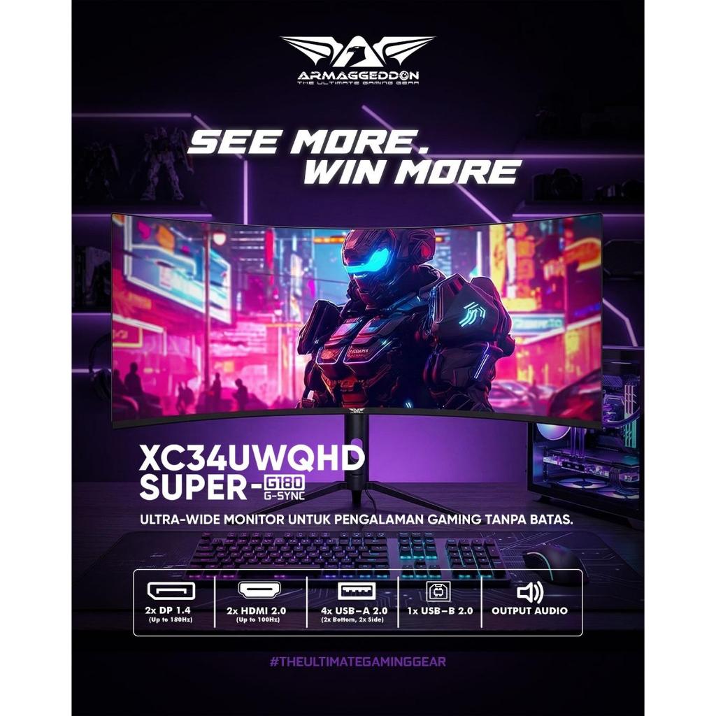 Armaggeddon Monitor Gaming XC34UWQHD - 34" 2K UWQHD 180hz 1ms VA Panel