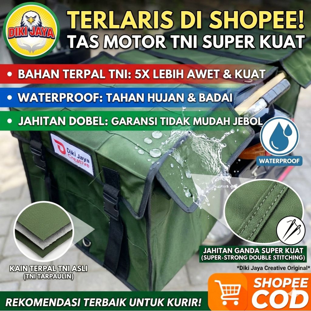 Tas Obrok Motor kain Tebal TNI  Extra Super Jumbo tas kurir tas pos srandul obrok