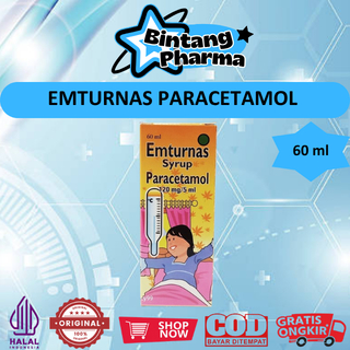 EMTURNAS PARACETAMOL (SIRUP 60ML) - MEREDAKAN DEMAM, SAKIT KEPALA ANAK