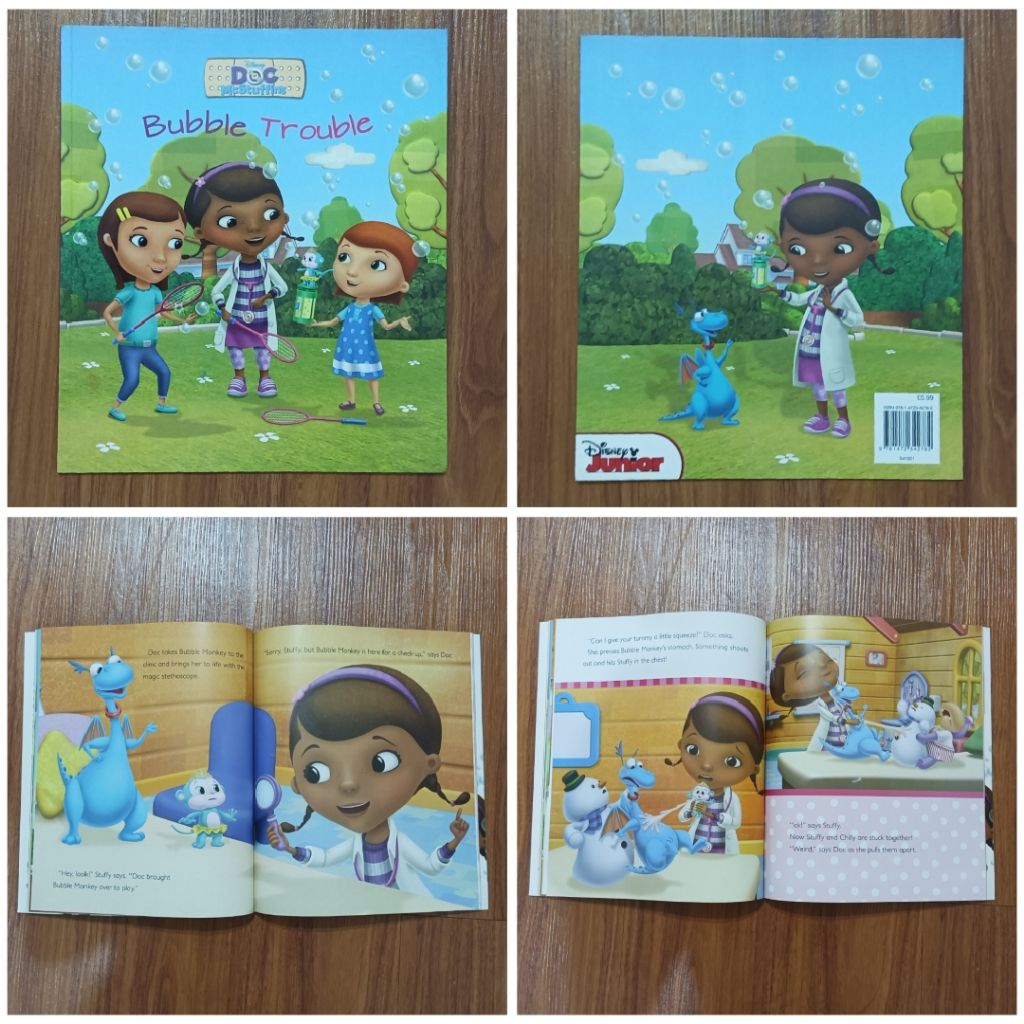 Preloved buku besar cerita anak bahasa inggris disney doc McStuffins bubble trouble book bahasa ingg