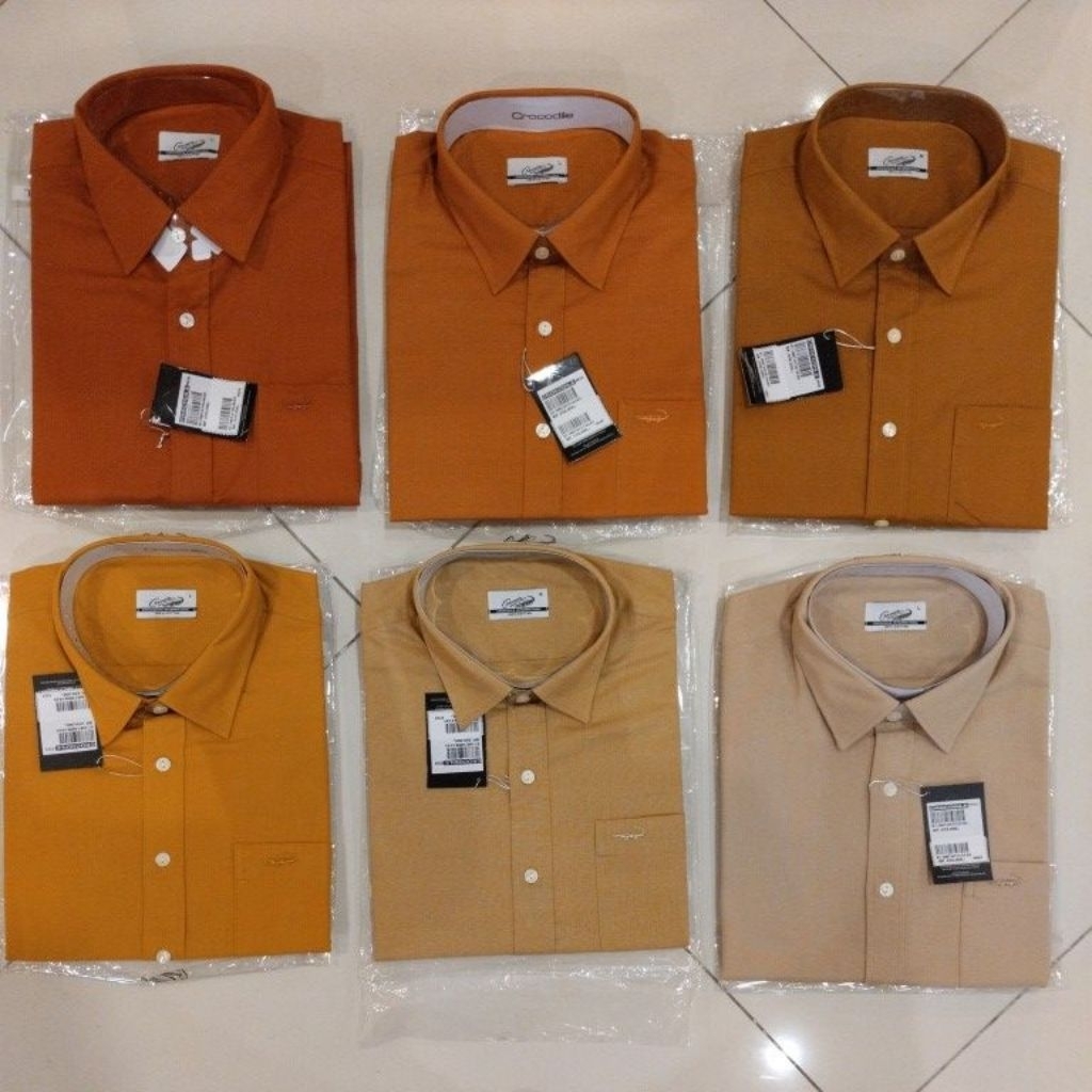 Crocodile - Kemeja lengan pendek Crocodile kemeja katun crocodile kemeja polos kemeja formal