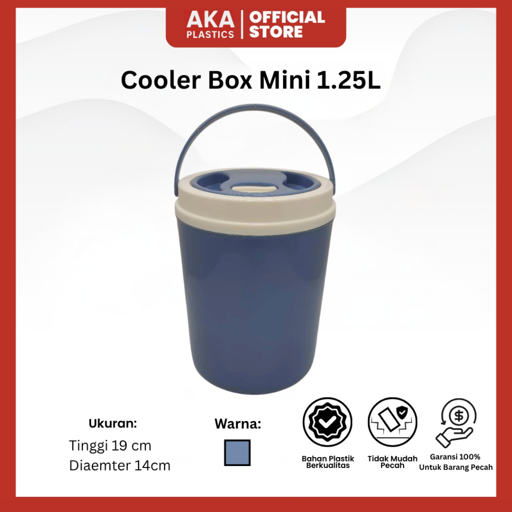 Cooler Box Mini Portable 1.25L - Box Es Batu Tahan Lama - Termos Es Mini 1.25 Liter - Plastik Tebal 