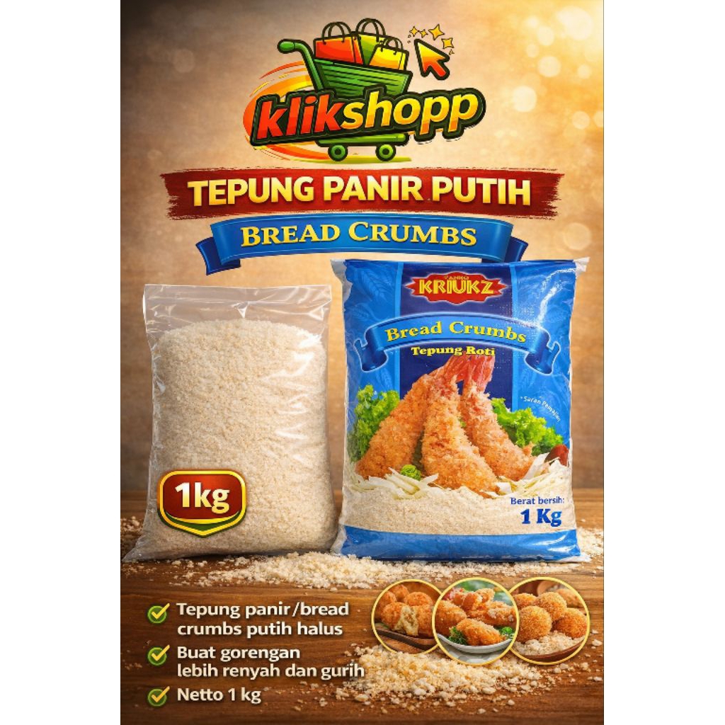 Tepung Panir Putih 1kg Premium Crispy Renyah Untuk Fried Chicken Nugget Usaha