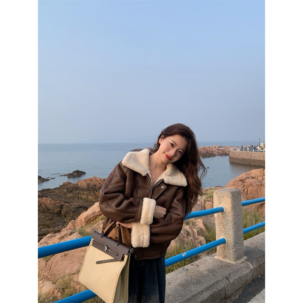 Aviator Faux Leather Jacket