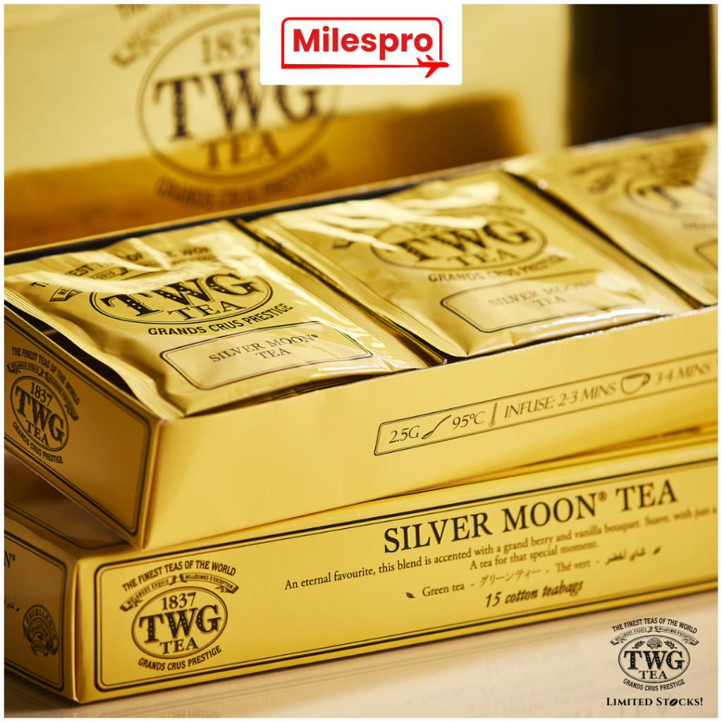 TWG Tea - Silver Moon Tea 15 Bags Cotton Teabag Expired 2029 Finest Tea Original
