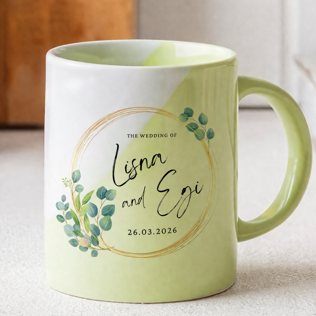 Mug souvenir pernikahan custom