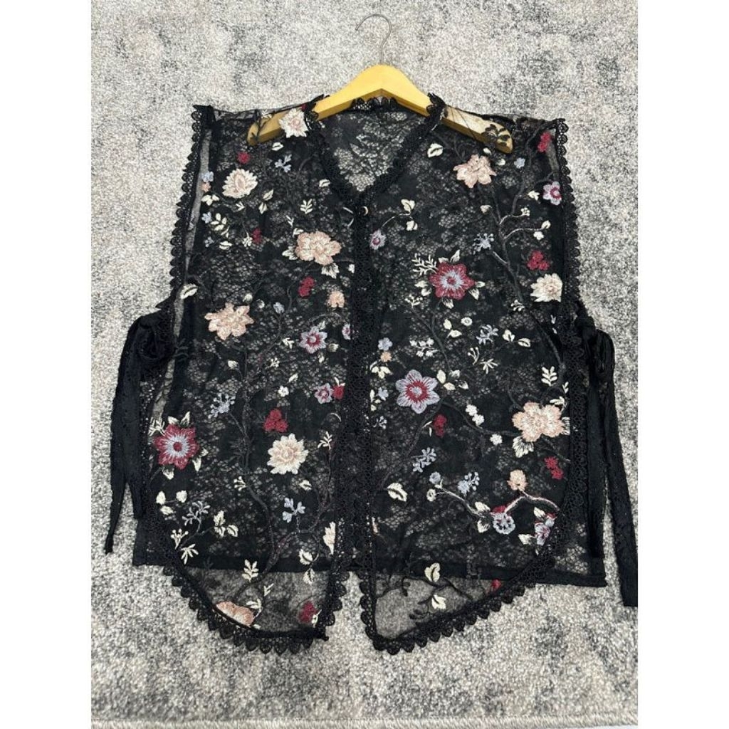 Vest Outer Brukat Bunga Tile Gardenia Premium Outer Kondangan