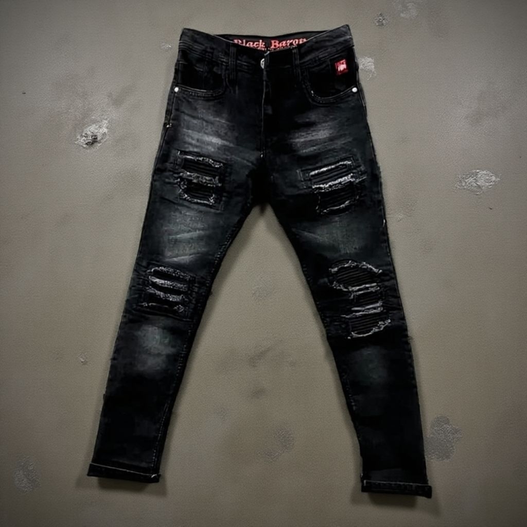Celana Jeans Skinny RUCAS Pria TSD Denim - Celana Panjang Cowok Sobek Sobek - Celana Jeans Sobek Pol