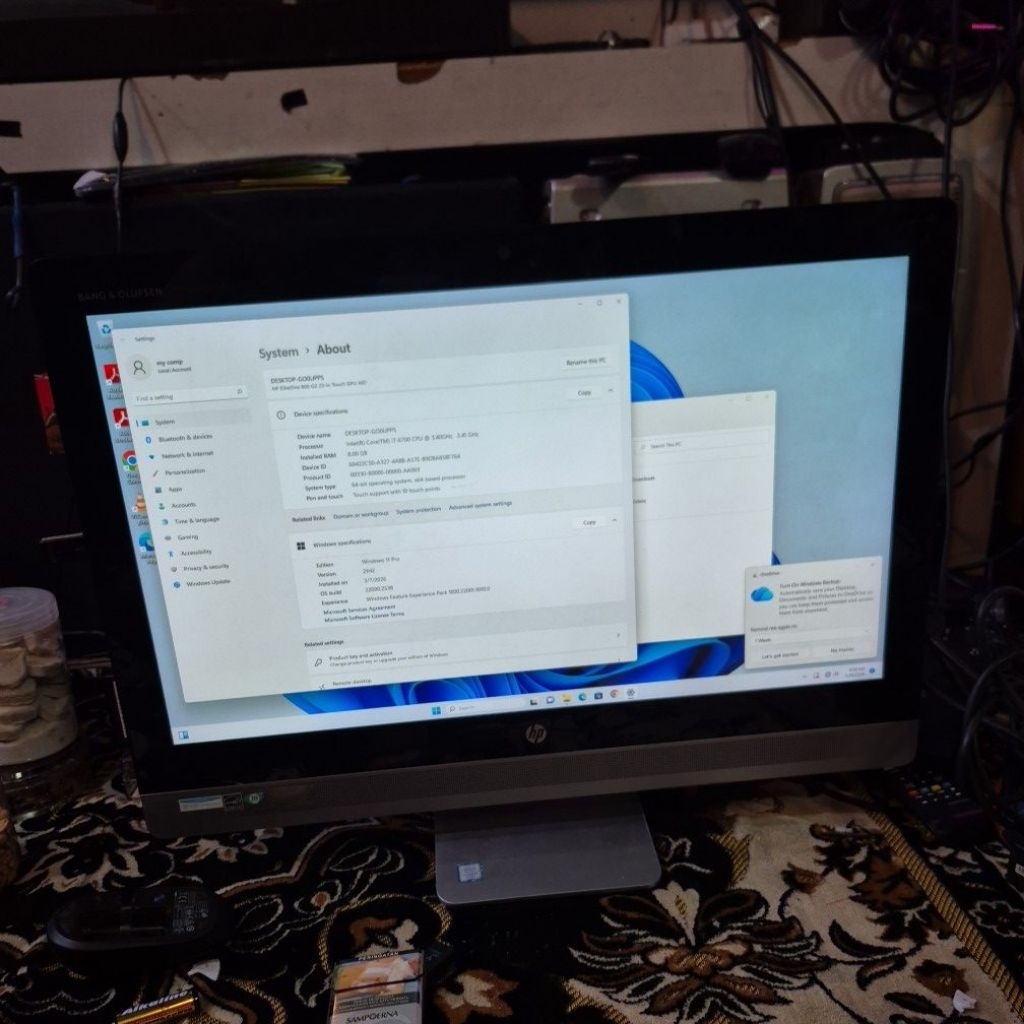 aio HP i7 gen 6 touchsreen