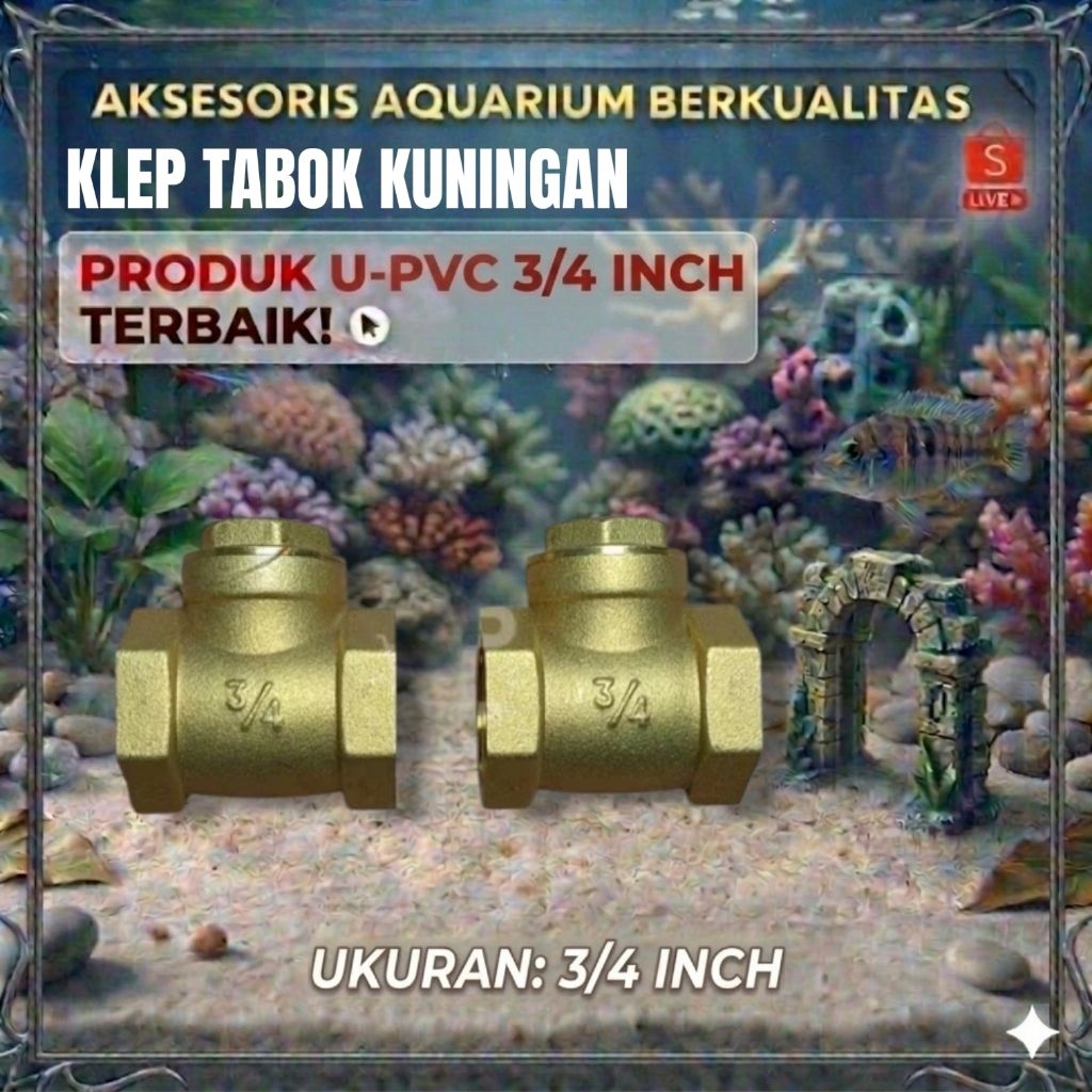 Swing check valve 3/4" inch Material brass | Klep tabok Kuningan 3/4" | SR Sambungan Rumah pdam pam