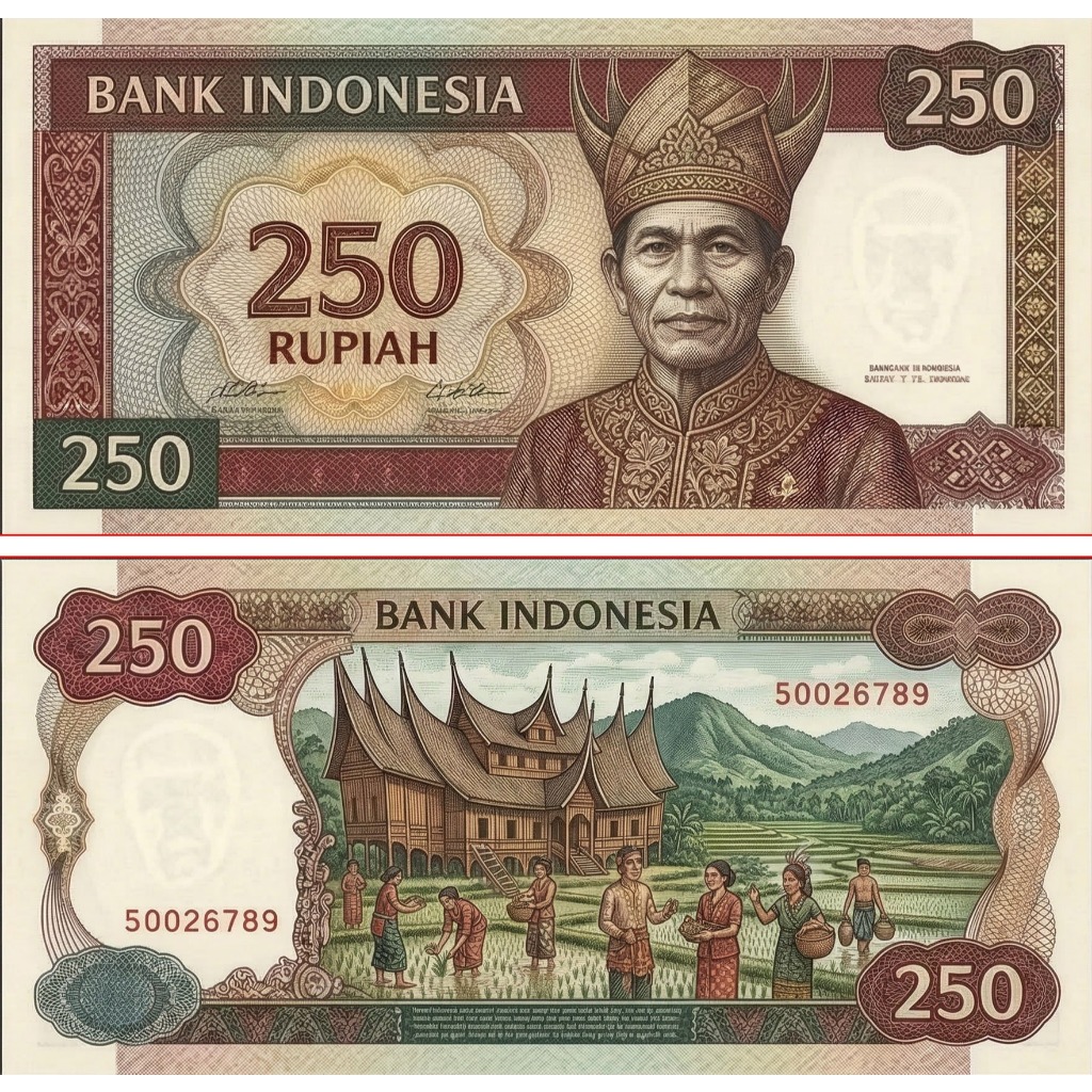 250 Rupiah Novelty Tema Suku Minang Souvenir Replika