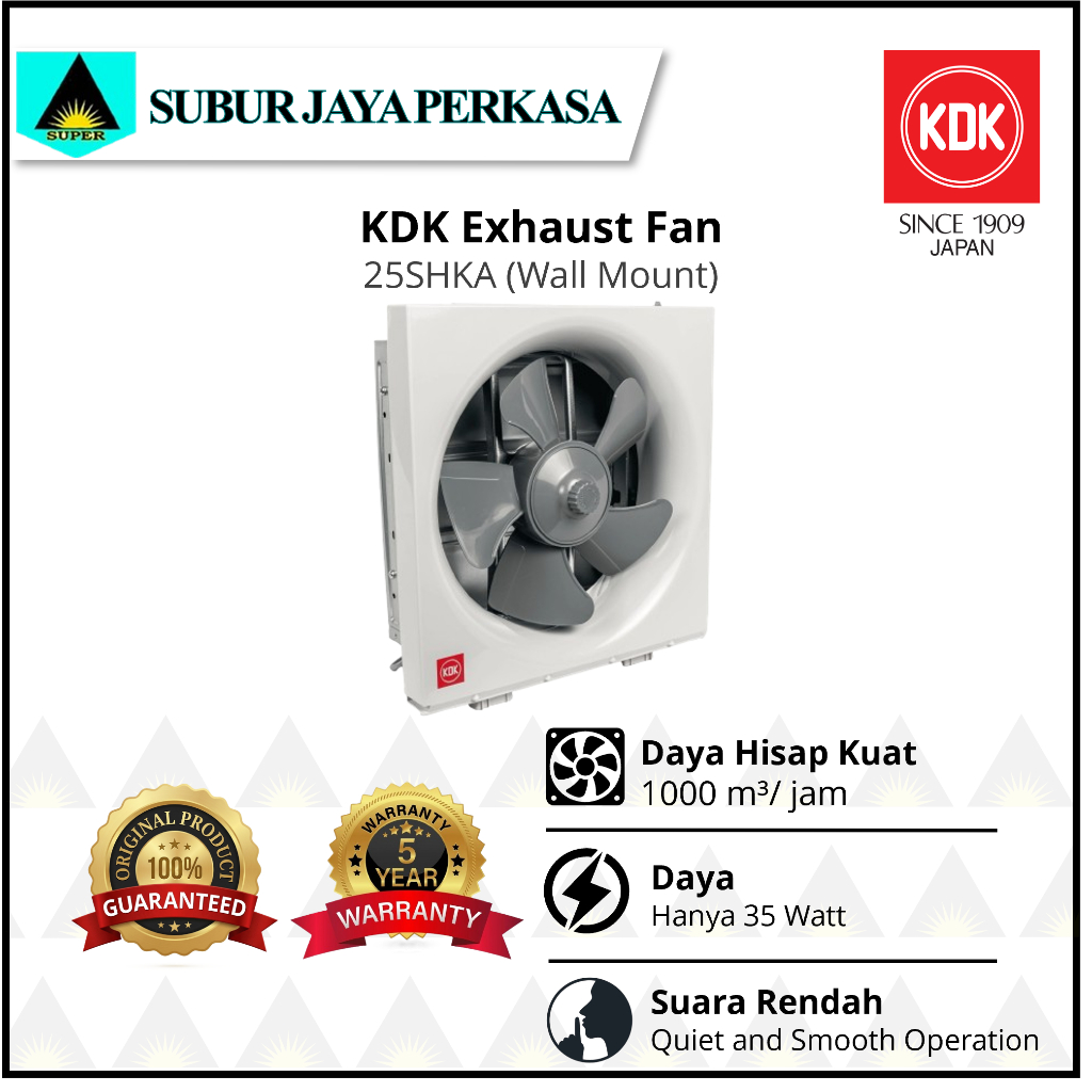 KDK 25SHKA Exhaust Fan Dinding Dapur Kipas Hisap 10 Inch 25cm
