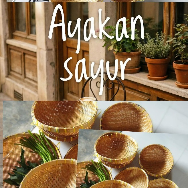 kalo ayakan santan, anyaman bambu