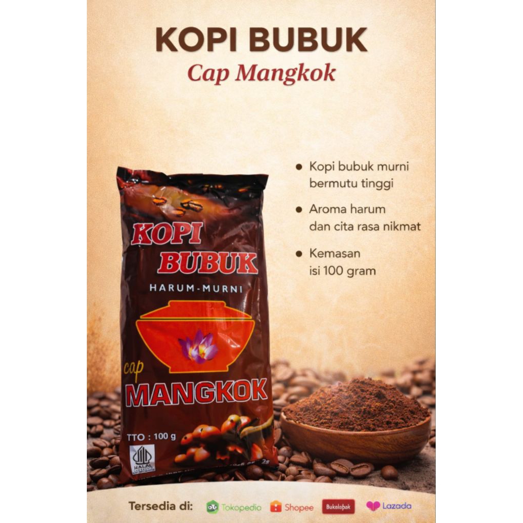 Kopi Bubuk Harum-Murni Cap Mangkok Asli Lampung