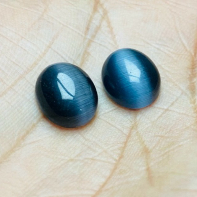 Batu Akik Mata kucing - Warna Hitam, Lepasan