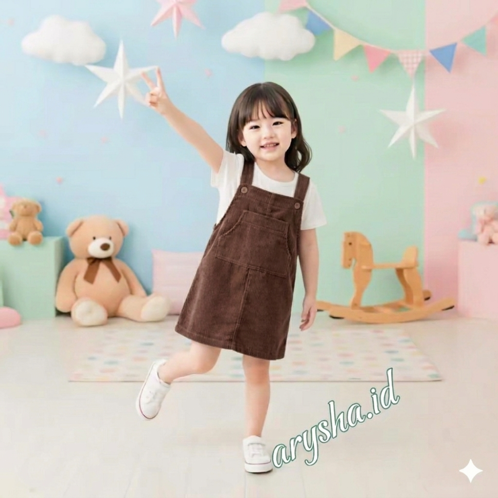 Overall Rok Pendek Anak/overall rok corduroy anak perempuan