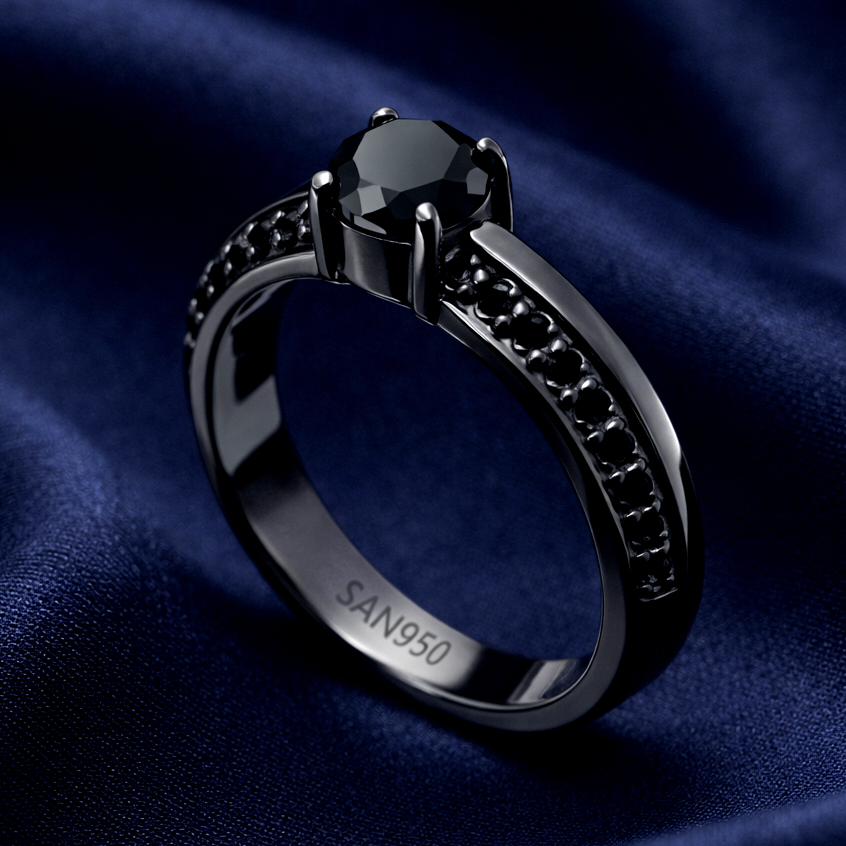 Cincin Wanita Perak Black Series H05 - Ring Nikah Tunangan | Custom Handmade All Size Free Ukir Nama